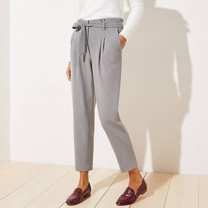 Grey Tweed Material Front Tie Work Pants